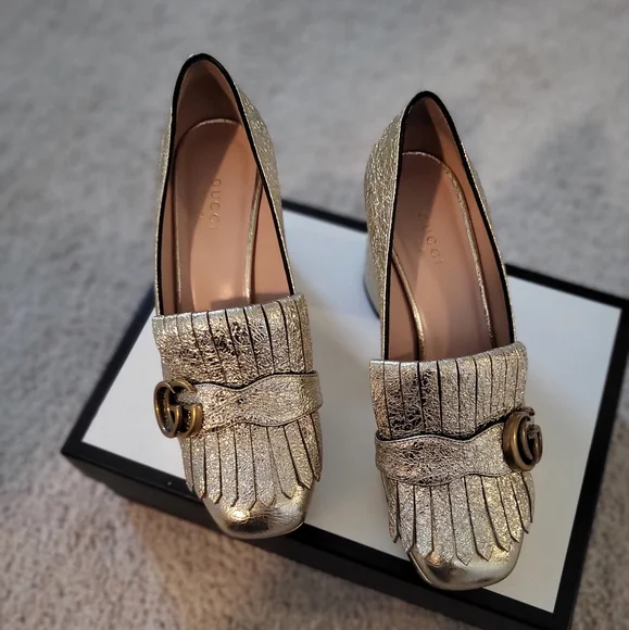 Gg Marmont Gucci Gold Platform Sandals Gucci Shoes Gucci Gg